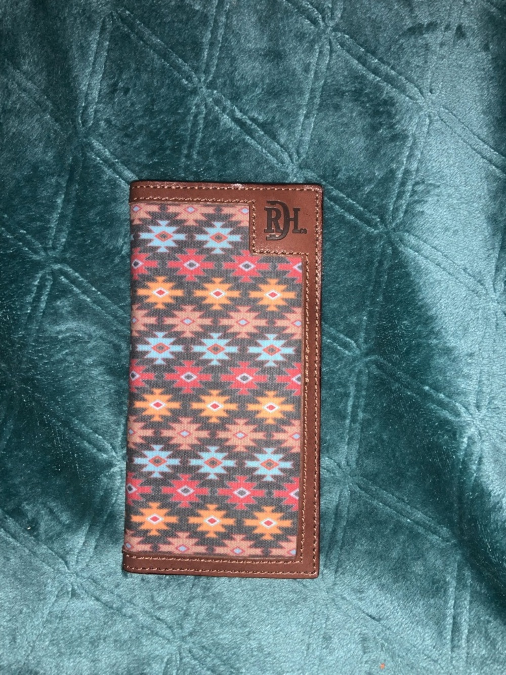 NOOB RED DIRT HAT CO RODEO WALLET COUNTRY SOUTHWEST CANVAS INLAY UNISEX LEATHER